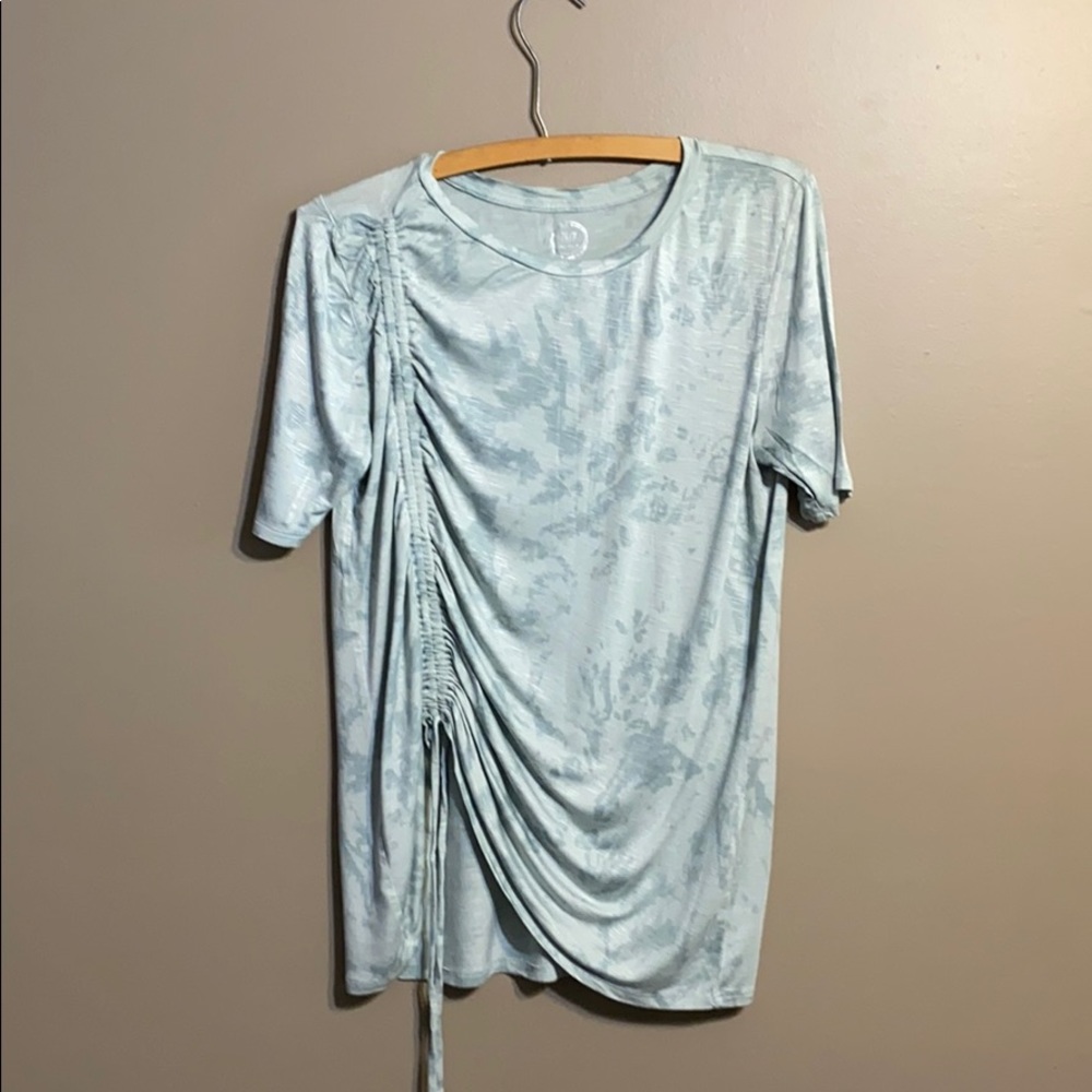 Maurices 24/7 Mint Green Tee with Tie Rouching M